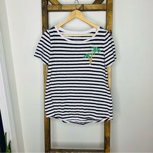 Talbots Striped Palm Tree Blouse